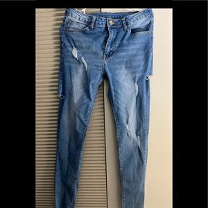 Blue skinny jeans